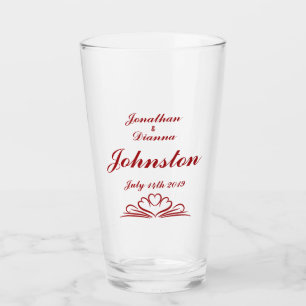 Personalised Wedding Keepsake 16 oz Glass