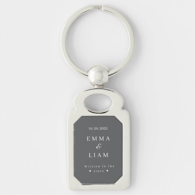 Personalised Wedding Keychain Written in the Stars (Front)