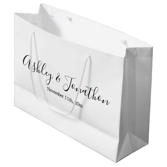 Personalised Wedding Large Gift Bag (Front Angled)
