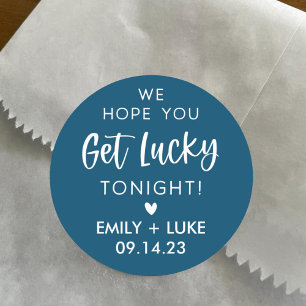 Personalised Wedding Lottery Ticket Favour Classic Round Sticker