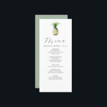 Personalised Wedding Menu Cards Tropical Pineapple<br><div class="desc">These personalised wedding menu cards features a unique watercolor pineapple. The card reverses to a sage green colour. Use the template fields to DIY your custom wedding dinner menu. An elegant yet minimalistic choice for tropical destination weddings, a bridal shower, rehearsal dinners or whatever you like. To see more menu...</div>