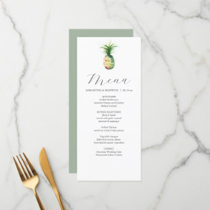 Personalised Wedding Menu Cards Tropical Pineapple