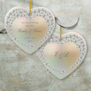 Personalised Wedding Monogram Anniversary Ceramic Ornament