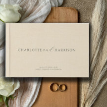 Personalised Wedding Monogram Cream Faux Linen 