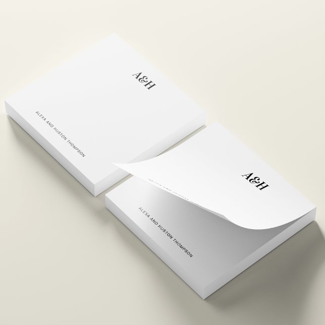Personalised Wedding Monogram Stationery Elegant Post-it Notes (Creator Uploaded)