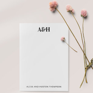 Personalised Wedding Monogram Stationery Elegant Post-it Notes