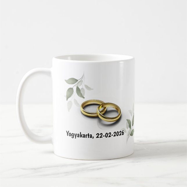 Personalised Wedding Mug – Custom Names & Date Gif (Left)