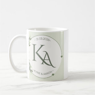 Personalised Wedding Mug KA Initials & Date
