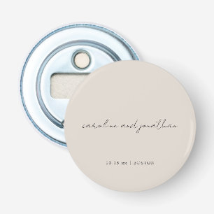 Personalised Wedding Name Ivory Cream Elegant Bottle Opener
