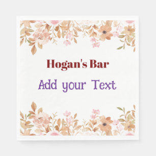 Personalised Wedding Napkins Elegant Event Cockt