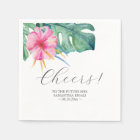 Personalised Wedding Napkins Pink Flowers