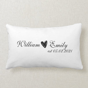 Personalised Wedding Newlywed Gift Lumbar Cushion