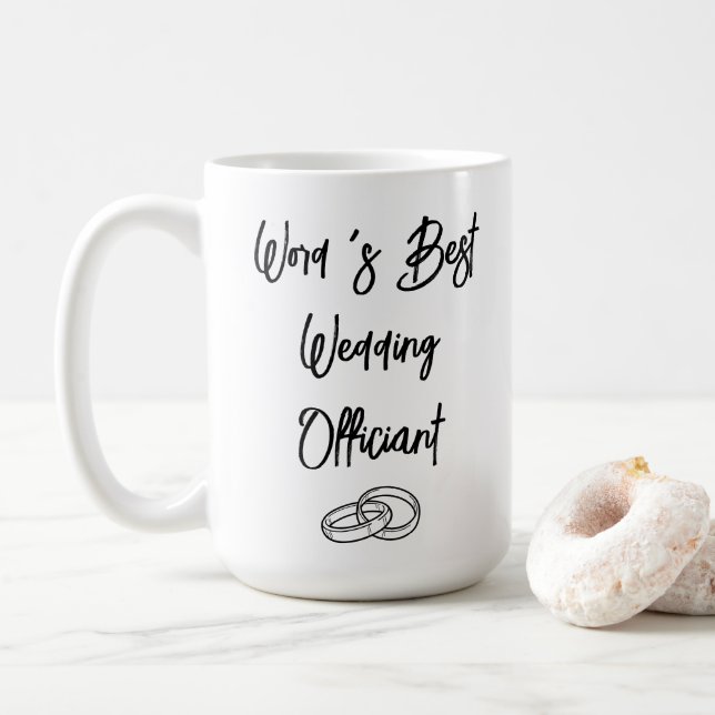 Personalised Wedding Officiant Gift From Couple Coffee Mug (With Donut)