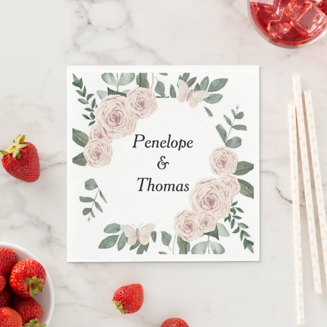 Personalised wedding or shower napkins bulk (Insitu)