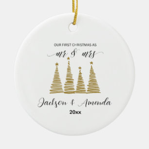 Personalised Wedding Ornament with Names & Year