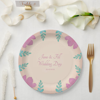 Personalised Wedding Paper Plate 