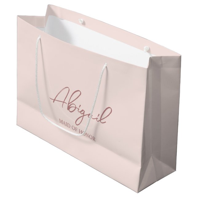 Personalised Wedding Party Name Gift Paper Bag (Front Angled)