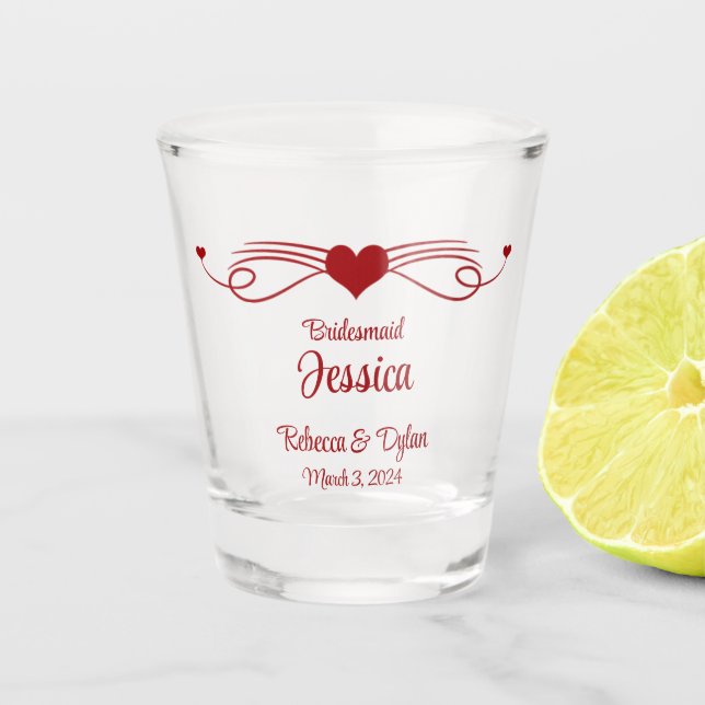 Personalised Wedding Party Shot Glasses (Front)