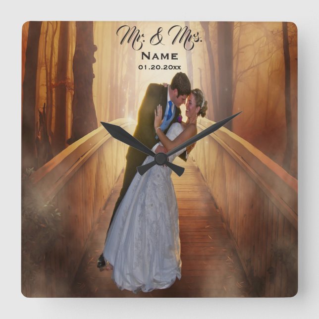 Personalised Wedding Photo Clock (Front)