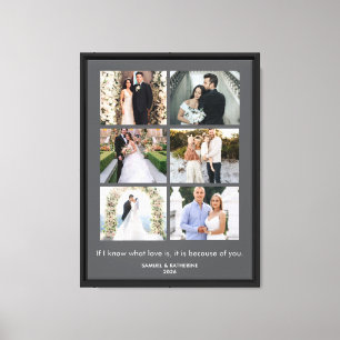 Personalised Wedding Photo Collage Canvas Print
