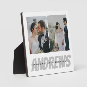 Personalised Wedding Photo Collage Plaque  Elegant