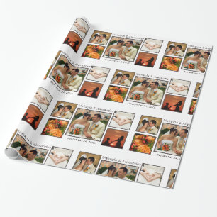 Personalised Wedding Photo Collage Wrapping Paper