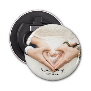 Personalised Wedding Photo Forever & Always Bottle Opener