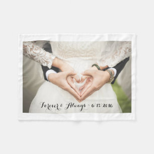 Personalised Wedding Photo Forever & Always Fleece Blanket
