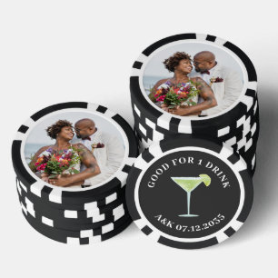Personalised Wedding Photo Good For One Drink Poker Chips