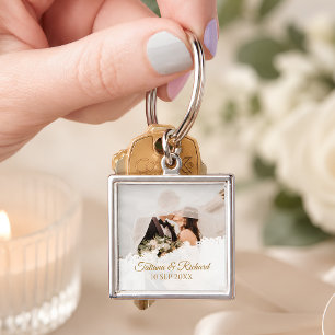 Personalised Wedding Photo Keychain Favour