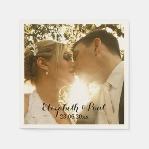Personalised Wedding Photo Monogram Napkin