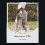 Personalised wedding Photo save name and date Faux Canvas Print<br><div class="desc">Looking for a unique gift idea, these personalised car air fresheners/Christmas ornament will make an amazing gift. Personalised with your photos. These durable felt products are printable from both sides. The perfect gift for any occasion, Mother's Day, Father's Day, birthday, teachers, wedding gift or any occasion. *** if you encounter...</div>