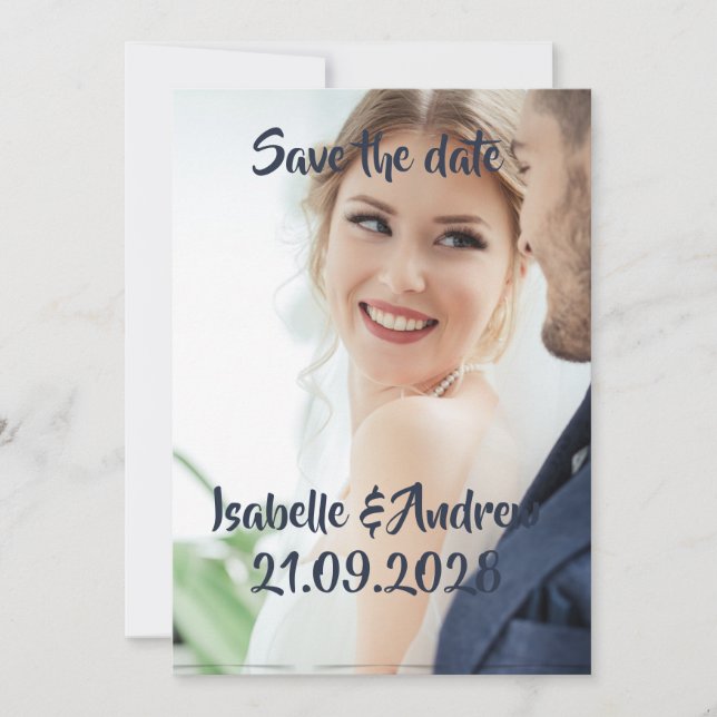 personalised wedding photo Save the Date Card (Front)