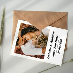 personalised wedding Photo Save the Date Card
