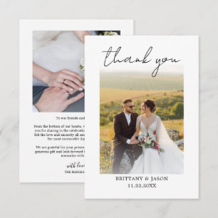 Personalised Wedding Photo Thank You Card