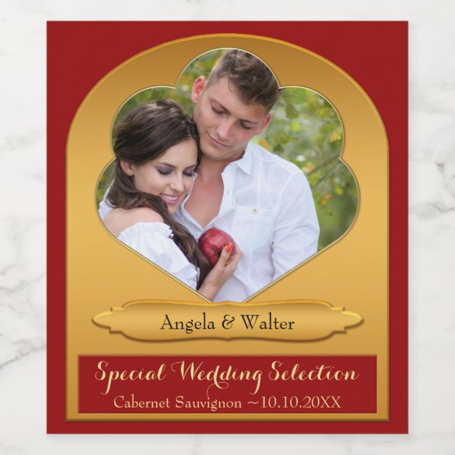 Personalised Wedding Photo Wine Label (Single Label)