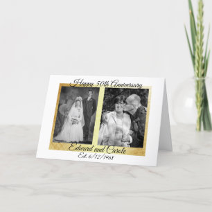 Personalised Wedding Photos 50th Anniversary Card
