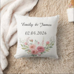 Personalised Wedding Pillow with Names & Date<br><div class="desc">Celebrate love with this elegant personalised wedding pillow! Featuring the couple’s names and wedding date,  adorned with soft blush roses and greenery,  it makes a perfect keepsake for newlyweds. Ideal for home decor,  anniversary gifts,  bridal showers,  or as a unique wedding present. Customise it to make it truly special!</div>