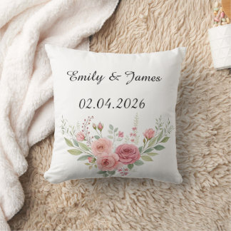 Personalised Wedding Pillow with Names & Date