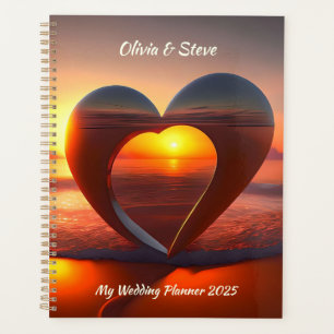 Personalised Wedding Planner Heart Beach Sunset