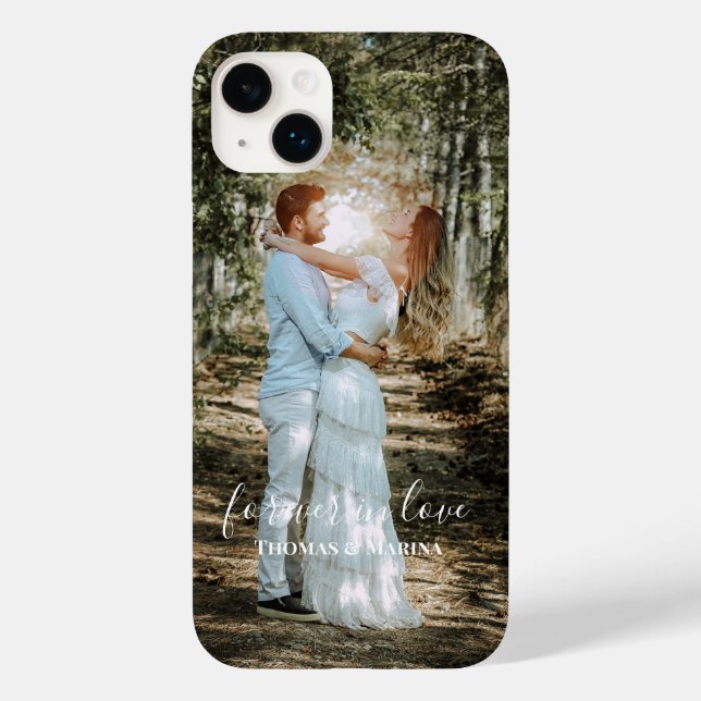 Personalised Wedding Portrait Modern Calligraphy Case-Mate iPhone Case (Back)