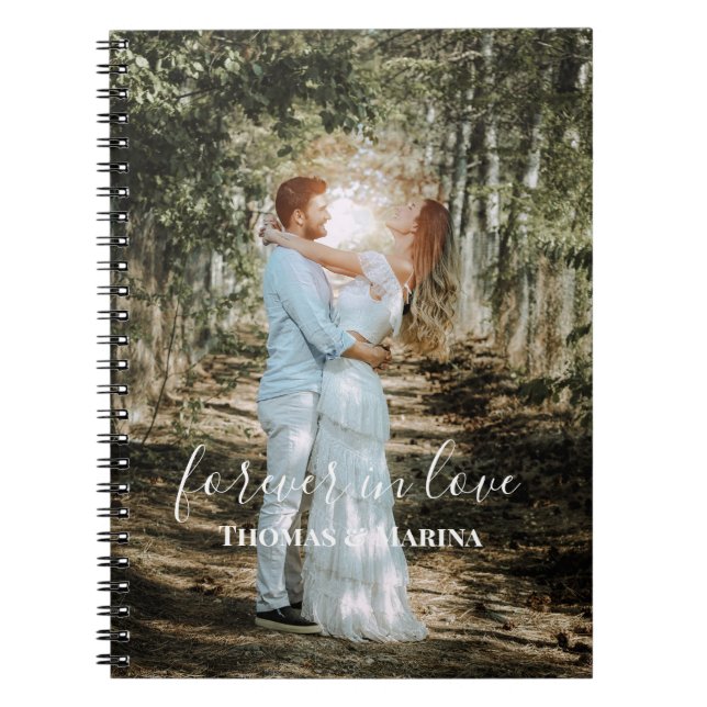 Personalised Wedding Portrait Modern Calligraphy Notebook (Front)