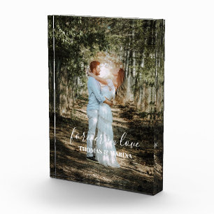 Personalised Wedding Portrait Modern Calligraphy Photo Block