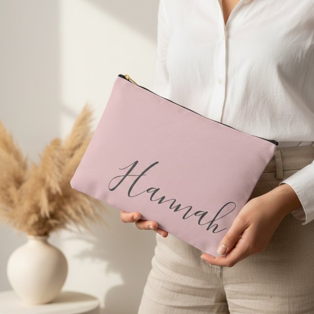Personalised Wedding Pouch Gift for Bridesmaids (Personalized Blush Pink Pouch Gift for Bridal Party, Personalized Pouch Gift for Mom Wedding Day)