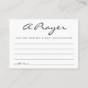 Personalised Wedding Prayer Card - Simple