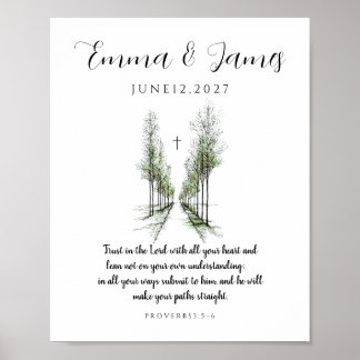 Personalised Wedding Proverbs 3:5-6 Poster