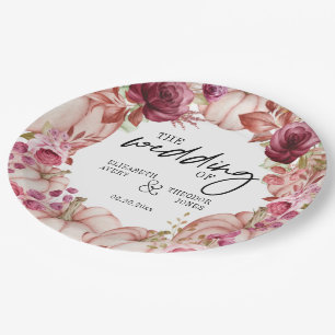 Personalised Wedding Pumpkin Autumn Paper Plate