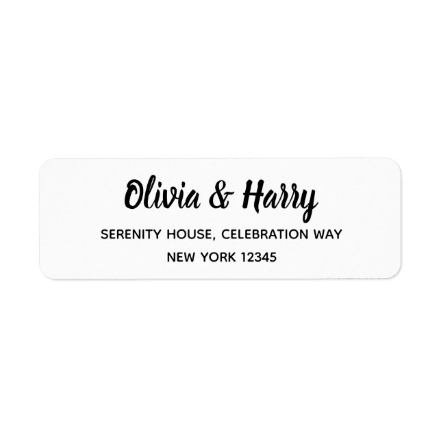 Personalised Wedding Return Address Labels - White (Front)