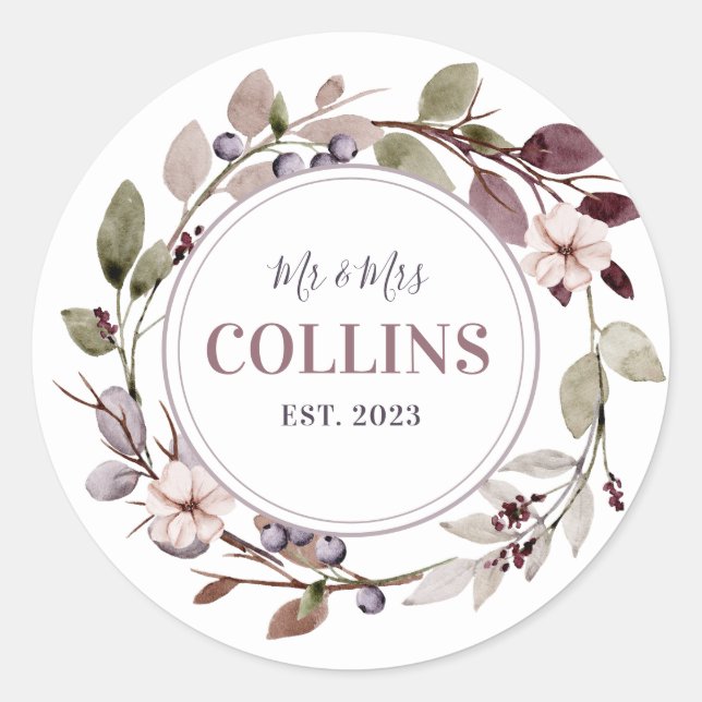 Personalised Wedding Round Stickers (Front)