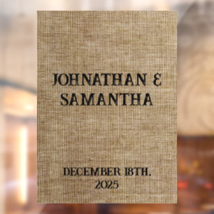 Personalised wedding rustic burlap nature pattern